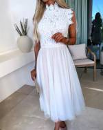 White Tulle Lace Dress