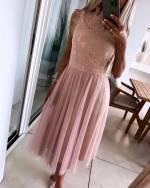 Pink Tulle Lace Dress