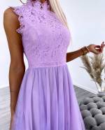 Purple Tulle Lace Dress