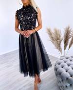 Black Tulle Lace Dress